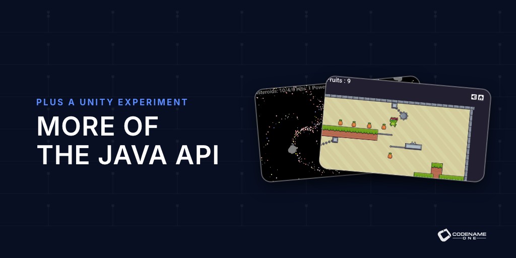 More of the Java API, and an Experiment With Unity Games